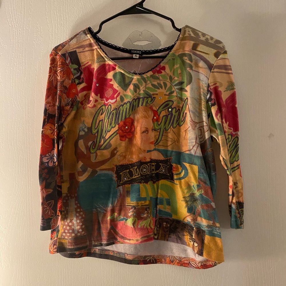 Colorful Printed Long Sleeve Top